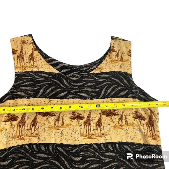 Giraffe Skirt Set S Skirt M Blouse Safari Jungle Vintage Intriguing Threads VGC - Picture 10 of 13